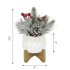 Christmas Mix In 4" Ceramic Cupcake On Stand Set -Northlight Sale Store D511161S 2