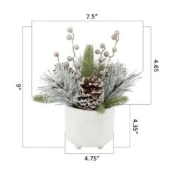 Christmas Mix In Ceramic Joy Wreath Footed Pot -Northlight Sale Store D511164S 2