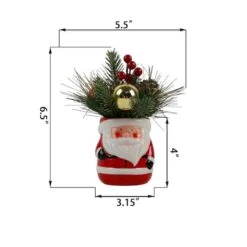Christmas Mix In 7" Santa Ceramic Pot -Northlight Sale Store D511167S 2