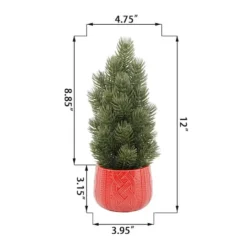 12" Unlit Tabletop Artificial Christmas Tree In Ceramic Sweater Pot -Northlight Sale Store D511171S 2