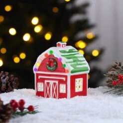 5" LED Nostalgic Ceramic Village Barn -Northlight Sale Store D511912S 2