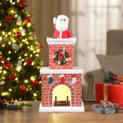 18" LED Animated Santa No.2 In Chimney -Northlight Sale Store D511928S 2