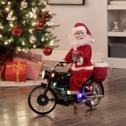 20" White Motorcycling Santa 9 20" White Motorcycling Santa -Northlight Sale Store D511949S 4
