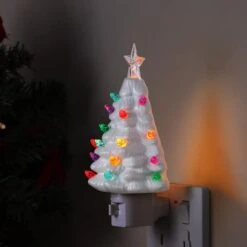 White Nostalgic Christmas Tree Nightlight, 2ct. -Northlight Sale Store D511959S 2