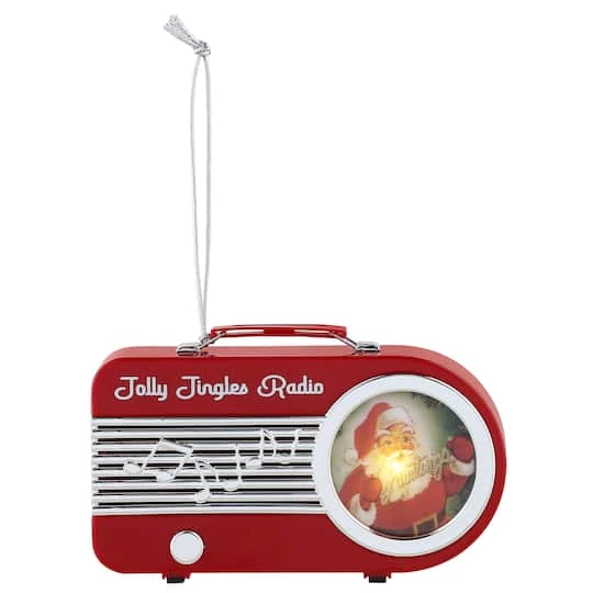 Miniature Red Vintage Radio Ornament 2 Miniature Red Vintage Radio Ornament - Image 2