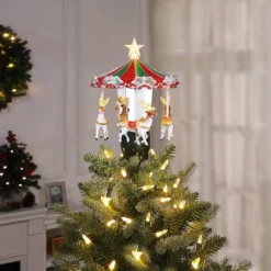 11" Animated Carousel Christmas Tree Topper -Northlight Sale Store D511968S 3