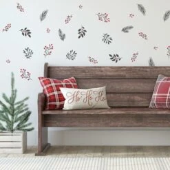Roommates Holly Berries & Twigs Peel And Stick Wall Decals -Northlight Sale Store D515183S 2