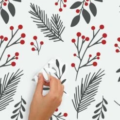Roommates Holly Berries & Twigs Peel And Stick Wall Decals -Northlight Sale Store D515183S 5