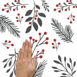 Roommates Holly Berries & Twigs Peel And Stick Wall Decals -Northlight Sale Store D515183S 6