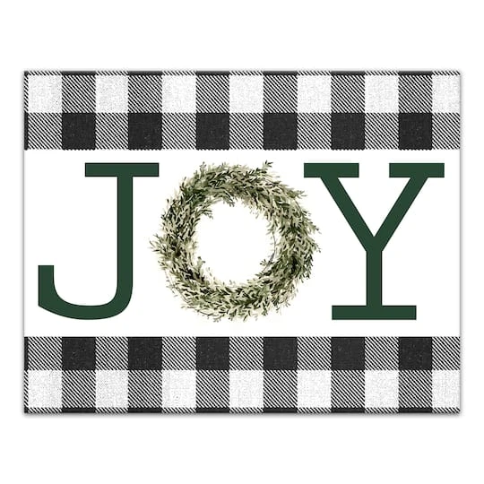 Green Joy Wreath 11x14 Canvas Wall Art 2 Green Joy Wreath 11x14 Canvas Wall Art - Image 2