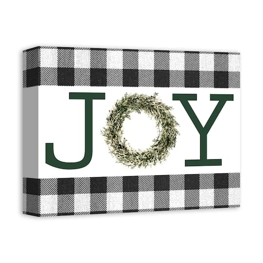 Green Joy Wreath 11x14 Canvas Wall Art 3 Green Joy Wreath 11x14 Canvas Wall Art - Image 3