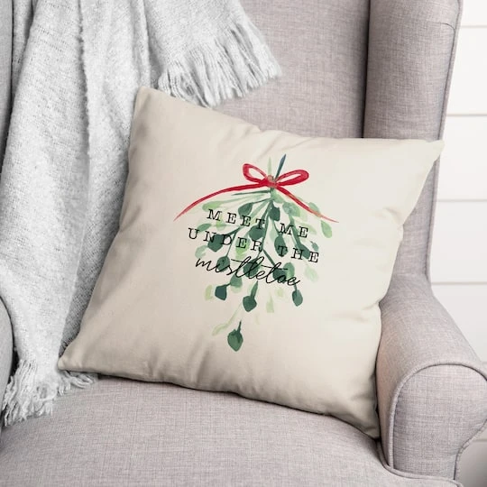 Meet Me Under The Mistletoe 18x18 Throw Pillow 4 Meet Me Under The Mistletoe 18x18 Throw Pillow - Image 4