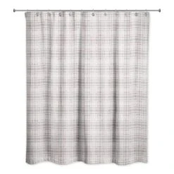 Holiday Gray Plaid Shower Curtain