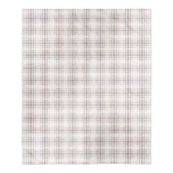 Holiday Gray Plaid 50x60 Sherpa Fleece Blanket