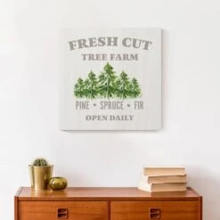 Fresh Cut Tree Farm 16x16 Canvas Wall Art -Northlight Sale Store D517997S 4