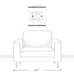 Merry And Bright 16x16 Teak Hanging Canvas -Northlight Sale Store D518001S 3