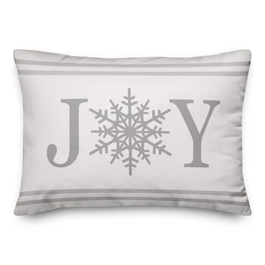 Joy Snowflake 14x20 Throw Pillow 1 Joy Snowflake 14x20 Throw Pillow
