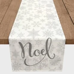 Noel Snowflake Pattern 16x90 Poly Twill Table Runner -Northlight Sale Store D518007S 2