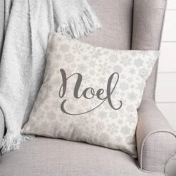 Noel Snowflake Pattern 18x18 Throw Pillow -Northlight Sale Store D518013S 2