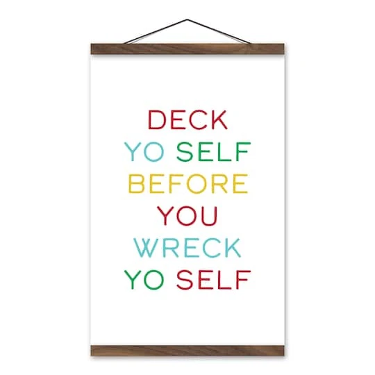 Deck Yo Self 12x18 Teak Hanging Canvas 2 Deck Yo Self 12x18 Teak Hanging Canvas - Image 2
