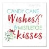 Candy Cane Wishes And Mistletoe Kisses 20x20 Canvas Wall Art
