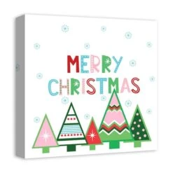 Merry Christmas Trees Canvas Wall Art -Northlight Sale Store D518043S 2