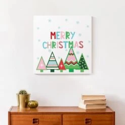 Merry Christmas Trees Canvas Wall Art -Northlight Sale Store D518043S 4