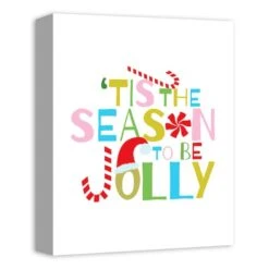 Tis The Season To Be Jolly 11x14 Canvas Wall Art -Northlight Sale Store D518044S 2