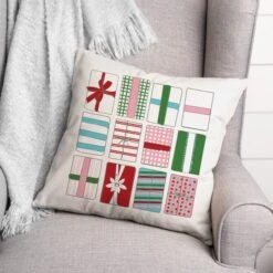 Gift Boxes 18x18 Throw Pillow -Northlight Sale Store D518054S 2