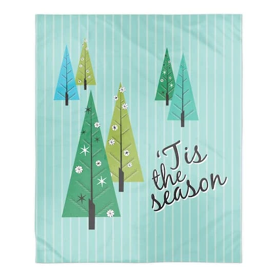 Tis The Season Trees 50x60 Sherpa Fleece Blanket 1 Tis The Season Trees 50x60 Sherpa Fleece Blanket