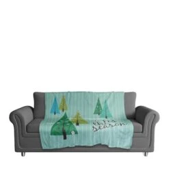 Tis The Season Trees 50x60 Sherpa Fleece Blanket 6 Tis The Season Trees 50x60 Sherpa Fleece Blanket -Northlight Sale Store D518078S 2
