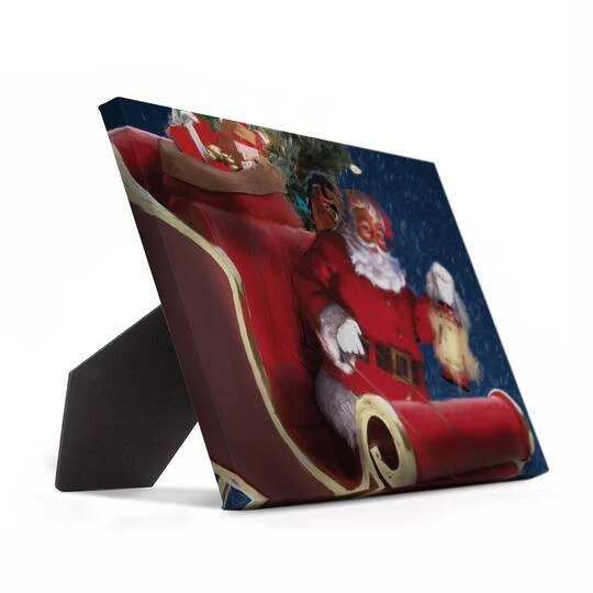 Santa In Sleigh Painting 8x10 Tabletop Canvas 3 Santa In Sleigh Painting 8x10 Tabletop Canvas - Image 3