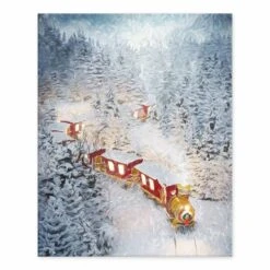 Train In The Snow 8x10 Tabletop Canvas