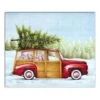 Red Truck Christmas Tree Canvas Wall Art