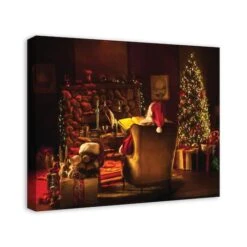 Santa By The Fireplace 24x20 Canvas Wall Art -Northlight Sale Store D518097S 2