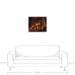 Santa By The Fireplace 24x20 Canvas Wall Art -Northlight Sale Store D518097S 5
