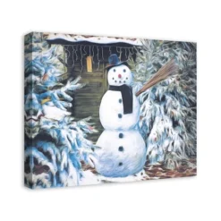 Winter Snowman 24x20 Canvas Wall Art -Northlight Sale Store D518098S 2