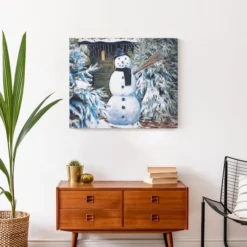 Winter Snowman 24x20 Canvas Wall Art -Northlight Sale Store D518098S 4