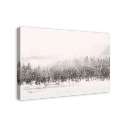 Calm Snowy Trees 36x24 Canvas Wall Art 3 Calm Snowy Trees 36x24 Canvas Wall Art - Image 3