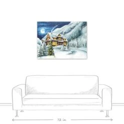 Cabin In The Mountains 40x30 Canvas Wall Art -Northlight Sale Store D518102S 5