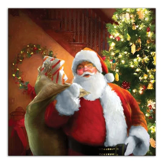 Santa Gets Ready 36x36 Canvas Wall Art 2 Santa Gets Ready 36x36 Canvas Wall Art - Image 2