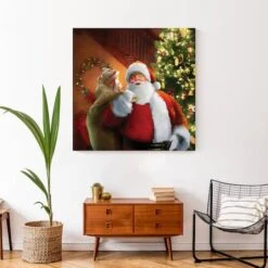 Santa Gets Ready 36x36 Canvas Wall Art 10 Santa Gets Ready 36x36 Canvas Wall Art -Northlight Sale Store D518105S 4