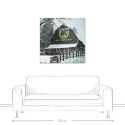 Black Barn With Wreath 36x36 Canvas Wall Art -Northlight Sale Store D518107S 5