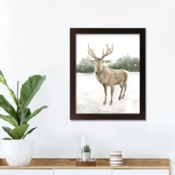 Winter Deer Walnut Framed Print Under Plexiglass 7 Winter Deer Walnut Framed Print Under Plexiglass -Northlight Sale Store D518108S 3