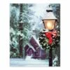 Snowy Christmas Church Tabletop Canvas