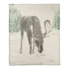 Winter Moose 50x60 Coral Fleece Blanket