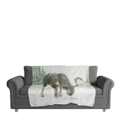 Winter Moose 50x60 Coral Fleece Blanket -Northlight Sale Store D518119S 3