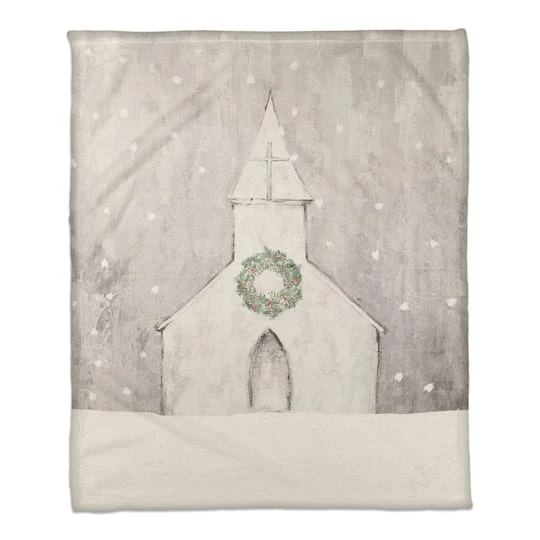 Gray Church 50x60 Coral Fleece Blanket 2 Gray Church 50x60 Coral Fleece Blanket - Image 2