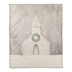 Gray Church 50x60 Coral Fleece Blanket