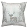 Deer In Winter 18x18 Throw Pillow